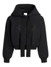 Patou Knitwear Hood Cropped Ribbed Cuffs In Black