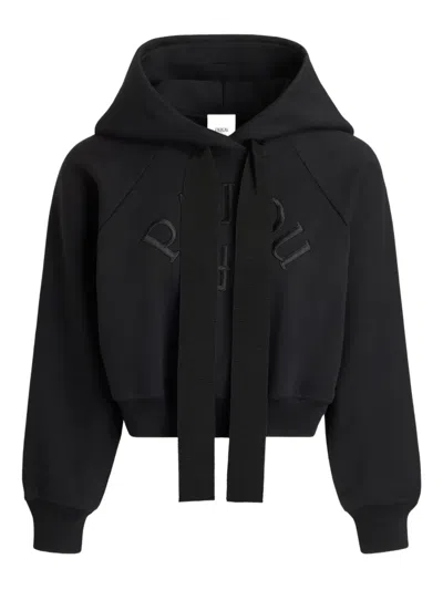 Patou Logo-embroidered Hoodie In Black