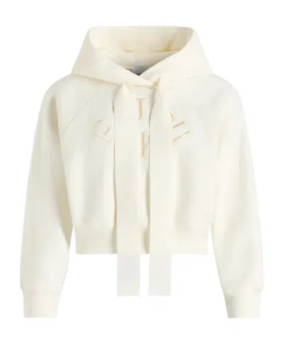 PATOU PATOU LOGO EMBROIDERED DRAWSTRING HOODIE