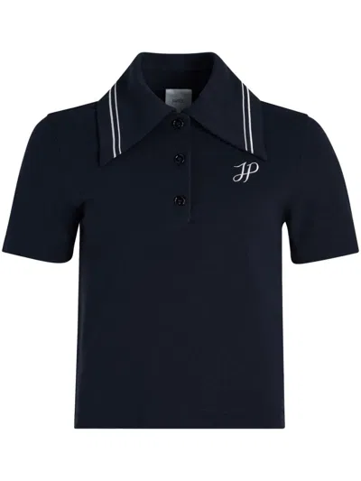 Patou Logo-embroidered Polo Shirt In Blue