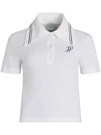 Patou Logo-embroidered Polo Shirt In White