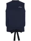 Patou Logo-embroidered Sleeveless Sweatshirt In Blue