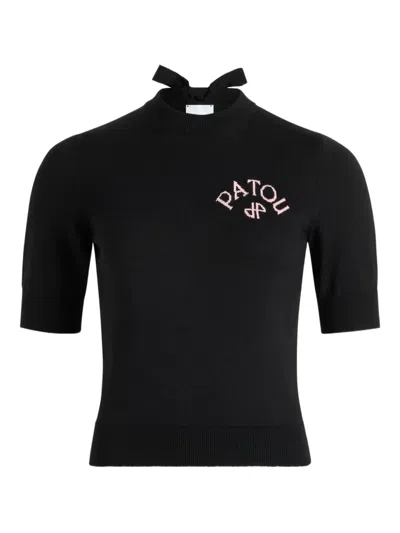 Patou Logo-embroidered Sweater In Black