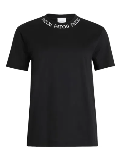 Patou Logo-embroidered T-shirt In Black