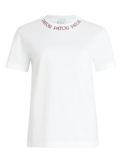 Patou Logo-embroidered T-shirt In White
