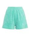 Patou Logo Embroidered Terry Shorts In Green