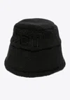 Patou Logo-embroidered Fleece Bucket Hat In Black