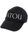 Patou Curved Peak Black Cap With Embroidered Logo