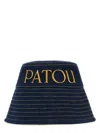 Patou Logo Denim Bucket Hat In Blue