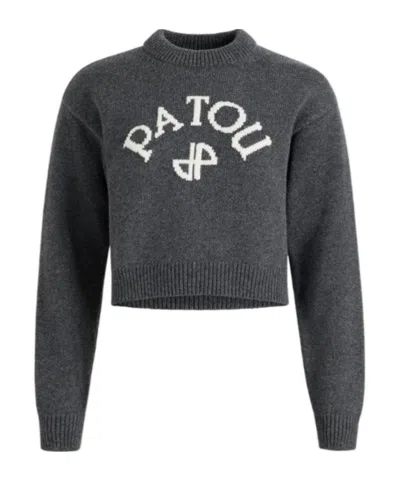 PATOU LOGO-INTARSIA WOOL JUMPER
