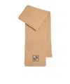 Patou Logo-intarsia Wool Ribbed Scarf In Nude