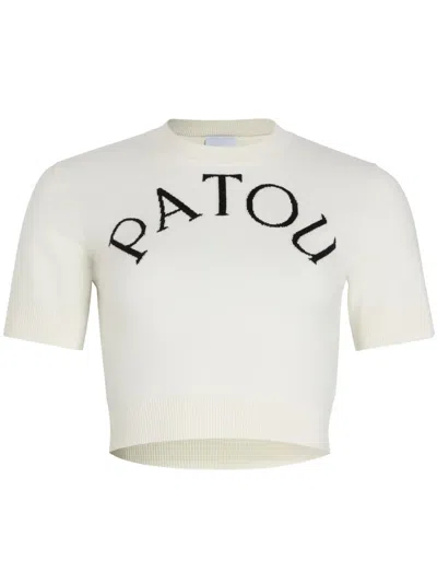 Patou Logo-jacquard Terry-knit Top In Beige