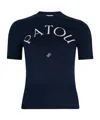 Shop Patou Logo-jacquard Knitted T-shirt In Black