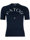 Patou Logo-jacquard Knitted T-shirt In Black