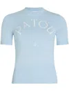 Patou Logo-jacquard Knitted T-shirt In Blue