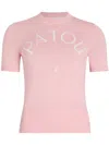 Patou Logo-jacquard Knitted T-shirt In Beige