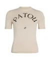Patou Logo Jacquard Wool-blend Crop Top In Nude