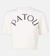 Patou Logo Jacquard Wool-blend Crop Top In White