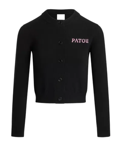 Patou Logo Long-sleeved Sweater In Black