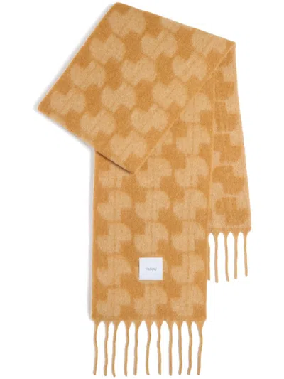 Patou Logo-patch Alpaca Scarf In Neutrals