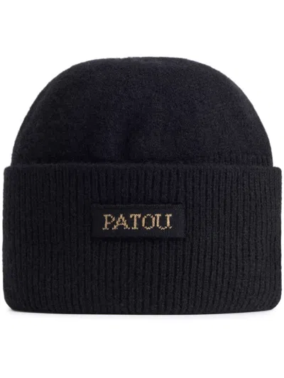 PATOU LOGO-PATCH BEANIE