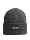 Patou Logo-patch Beanie Hat In Gray
