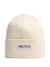 Patou Logo-patch Beanie Hat In Neutral