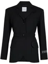 Patou Single-breasted Belted Blazer In Schwarz