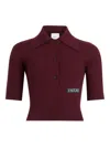 Patou Logo-patch Polo Top In Red
