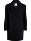Patou Logo-patch Recycled Wool Coat In Black