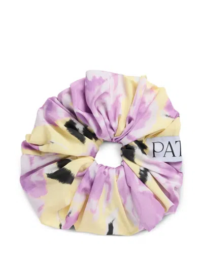 Patou Logo-patch Scrunchie In Gray