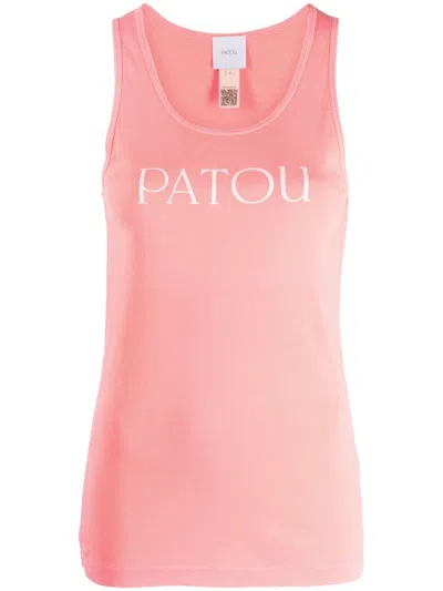 Patou Logo-print Cotton Vest In Pink