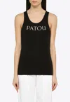 Patou Modern Sleeveless Scoop Neck Tank Top In Black