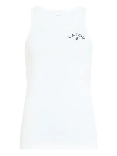 Patou Logo-print Tank Top In White