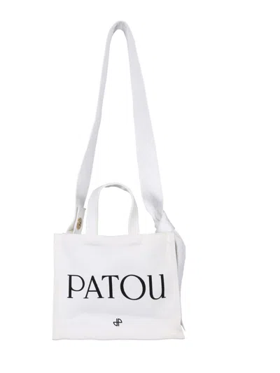 Patou Logo Print Tote Bag In C Cream