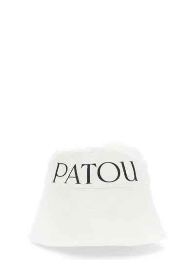 Patou Wide Brim Stitched Design Bucket Hat In Red