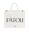 Patou Small Logo-printed Top Handle Bag In White