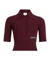 Patou Logo-patch Polo Top In Red