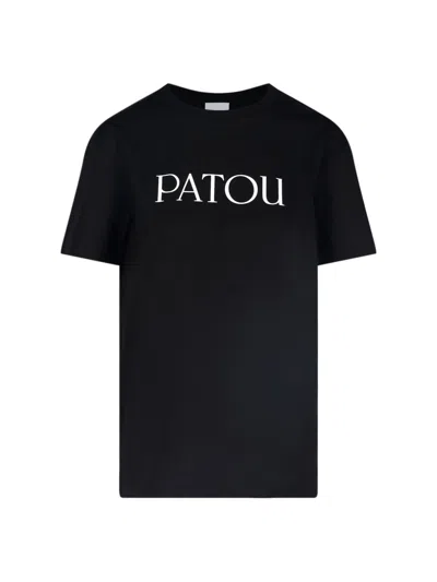 Patou Logo Cotton Jersey T-shirt In Black