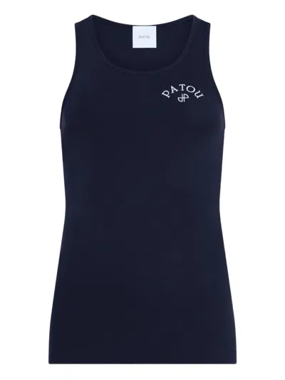 Patou Logo Tank Top In Blue
