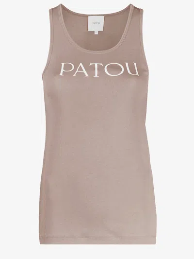 Patou Logo Tank Top In Neutral