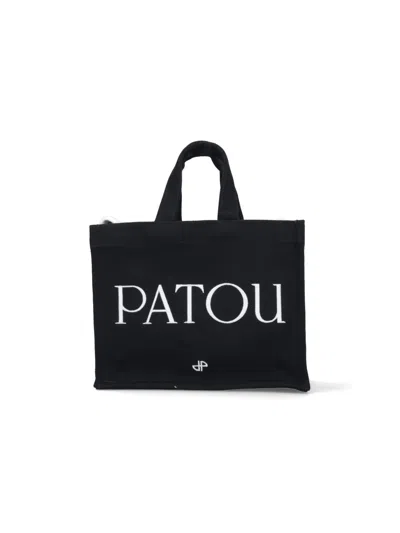 Patou Logo Tote Bag In Black