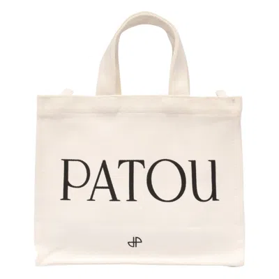 Patou Logo Tote Bag In Crema