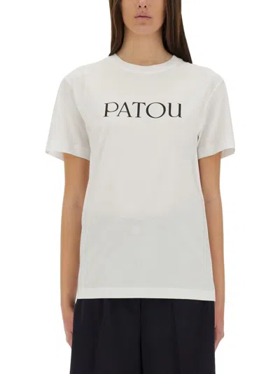 Patou Logo T-shirt In Organic Cotton In White
