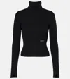 Patou Ribbed Roll-neck Sweater In Schwarz