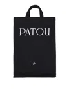 Patou Rectangular Tote Bag With Shoulder Strap And Top Handles In Black