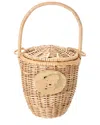 Patou Logo Wicker Bucket Bag