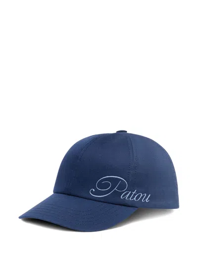 Patou Logo-embroidered Cap In Navy Black