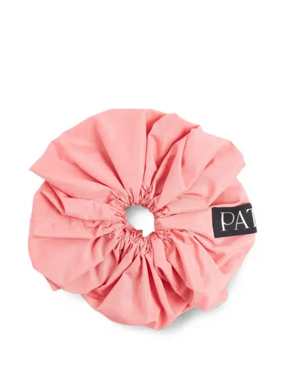 Patou Logo-patch Scrunchie In Pink