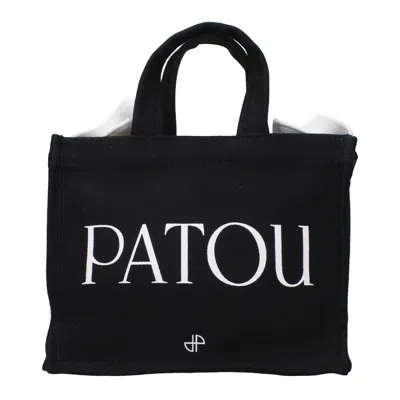 Patou Logo-print Cotton Tote Bag In Black
